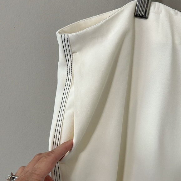 REISS Pant CARLIE MID RISE WIDE LEG TROUSERS Cream Career Sz 14 NEW - Picture 7 of 16